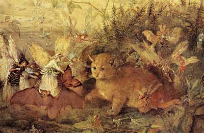 'cat among the fairies' de John Anster Fitzgerald